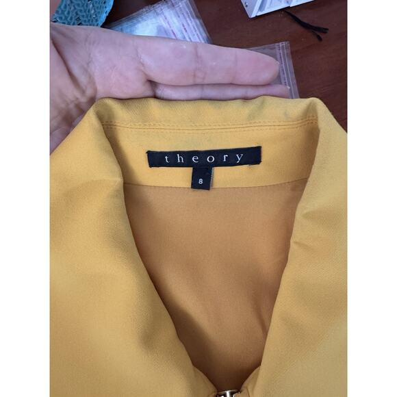 Theory Bold Yellow Full Zip Jacket Boxy Modern Modern Statement Size 8 - Picture 11 of 12